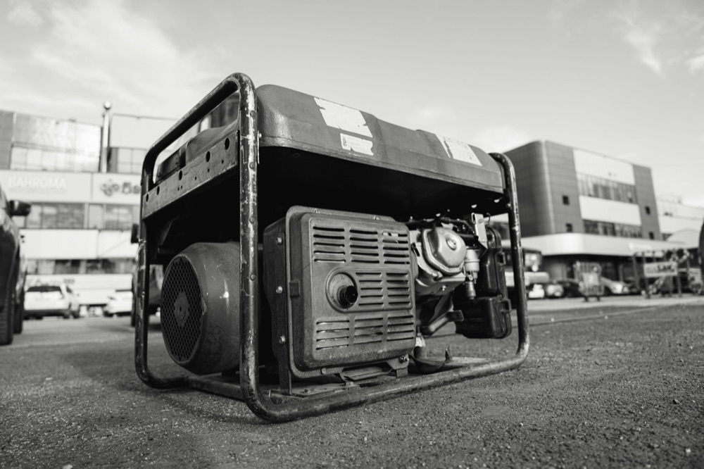Standby home generator installed outside a shoreline property